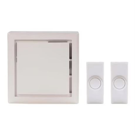 Trousse sonnette sans fil Defiant à brancher, 2 boutons, blanc
