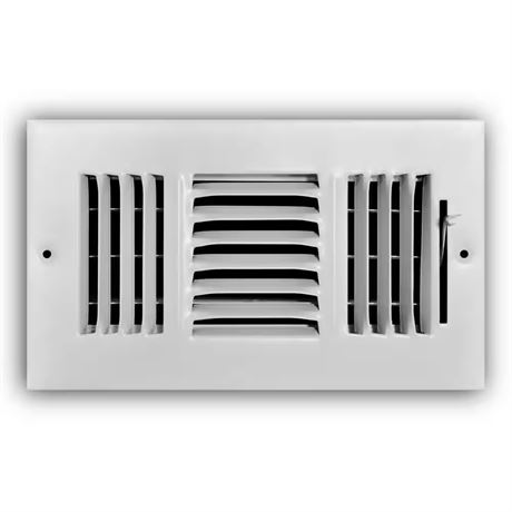 Registre mural/plafond acier 3 voies 8 x 4 po blanc