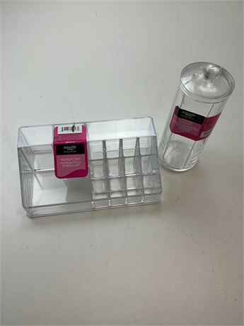 Organisateur de tampons de coton avec plateau maquillage