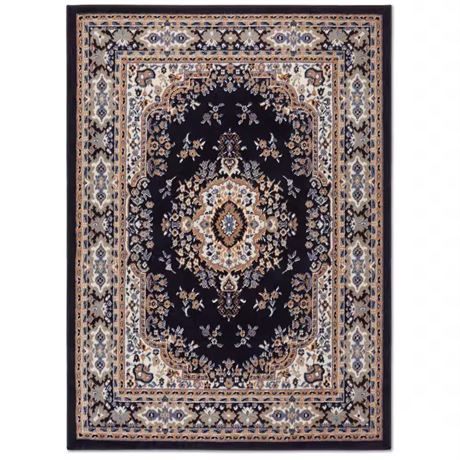 Tapis médaillon Premium Sakarya bleu marine/brun 3'7 x 5'2 pi