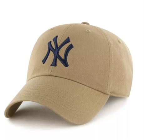 Casquette baseball New York Yankees - havane, logo MLB, coton, ajustable