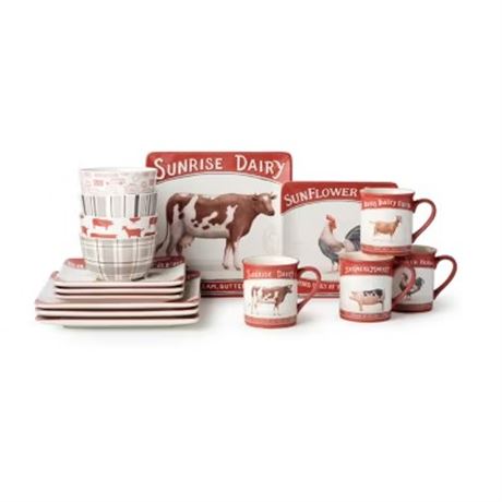 Ens. 16 pcs - vaisselle céramique Certified International Vintage Farm
