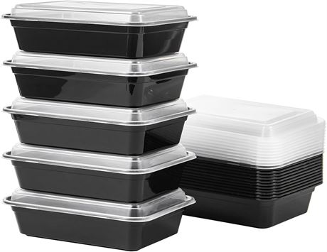 Contenants repas 24 oz avec couvercles – ensemble de 5