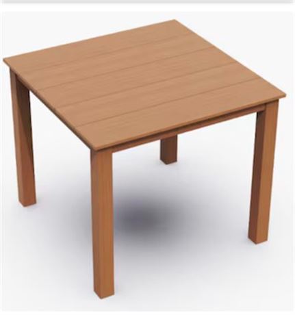 Table d'appoint carrée ext. HDPE noire résist. intempéries robuste 220 lb