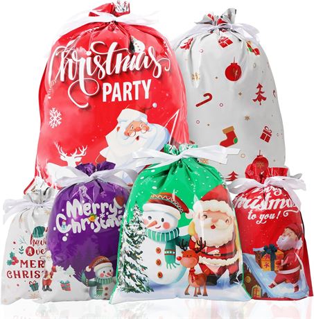Sacs cadeaux Noël cordon lot 30