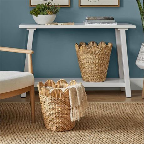 Paniers de rangement cannelés Bulrush lot de 2