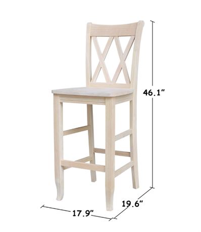 Tabouret de comptoir en bois Double X-Back International Concepts