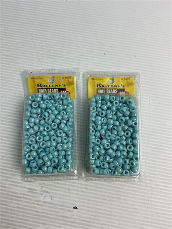 LOT DE 2 PAQUETS - Perles cheveux Brittny bleu lot de 500 (ensemble de 2)