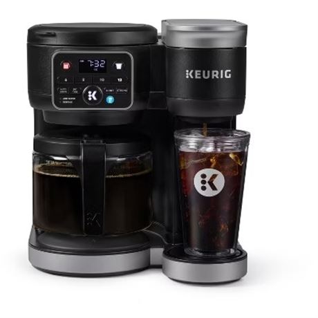 Cafetière Keurig K-Duo chaud/glacé dosette + carafe noire, électrique