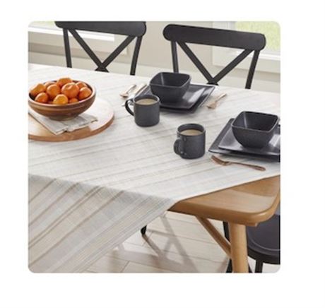 Jeté de table tissé rayé naturel Better Homes & Gardens 50 x 50 po - neuf
