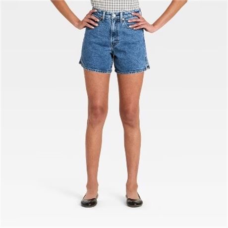 2 - Short denim A-line taille haute 5 po Universal Thread femmes délavé