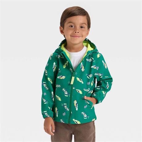 Manteau softshell zip voiture course tout-petits C&J vert 12M
