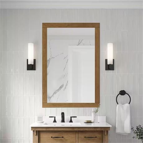 Miroir vanité mural Bellington 28 x 40 po encadré rectangulaire