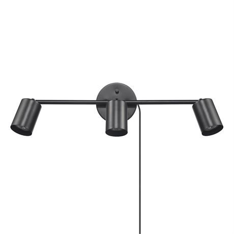 Éclairage sur rail Globe Electric 3 lumières noir mat brancher ou câbler