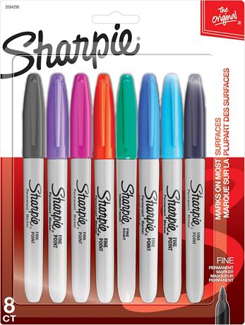 Marqueurs permanents Sharpie pointe fine couleurs mode – lot de 8