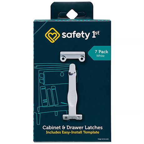 Loquets de tiroir en plastique blanc Safety 1st (paquet de 7)