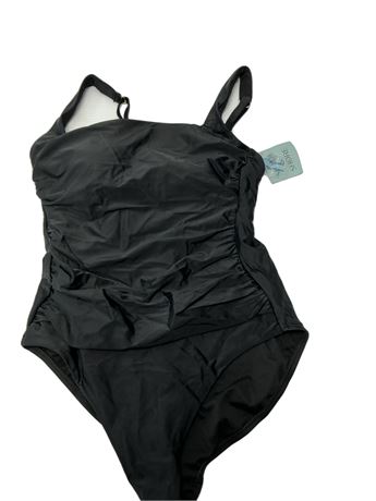 L - Maillot 1 pc femmes Sure Soft col rond Shade & Shore noir