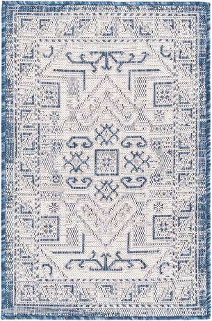 Tapis rectangulaire ext. aztèque 2 x 3'1 bleu