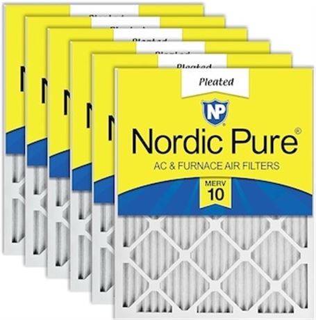 LOT DE 6 - Filtre à air Nordic Pure MERV 10 x 10 x 1