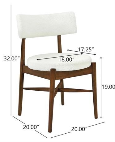 Ensemble de 2 chaises mid-century Gecheer cadre noyer et bouclette beige