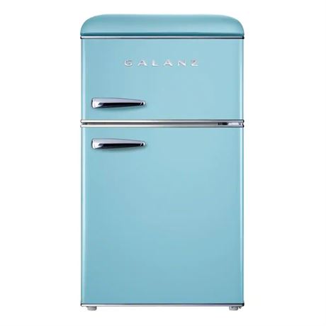 Mini frigo rétro 3,1 pi³ congélateur double porte bleu