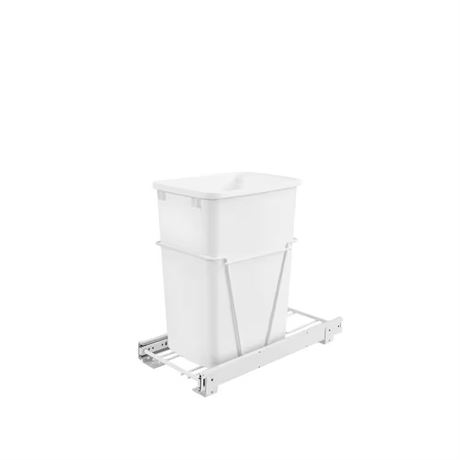 Poubelle coulissante simple 35 pte 19 x 10,625 x 22 po blanche