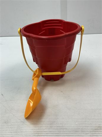Seau de plage avec pelle enfants rouge