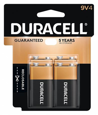 Piles 9V alcalines CopperTop lot de 4