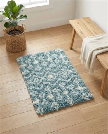Tapis à poils longs treillis marocain 62 x 95 cm (2x3 pi)