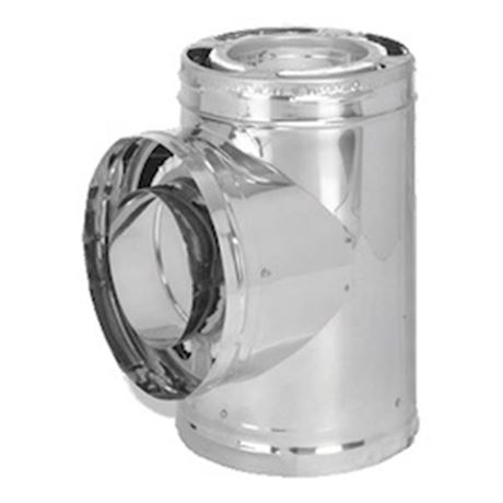 VOIR PHOTOS - Té DuraVent 6DP-TSS DuraPlus inox avec capuchon, 6 po
