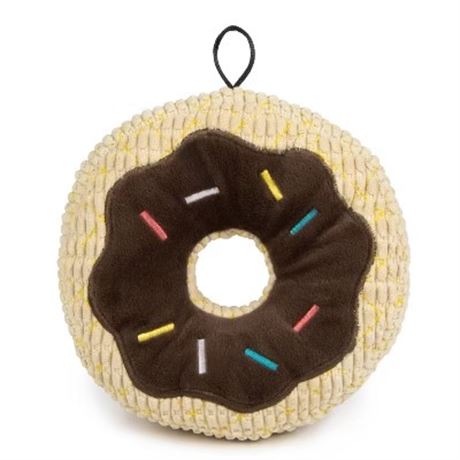 Jouet peluche durable beigne chocolat TrustyPup pour chien