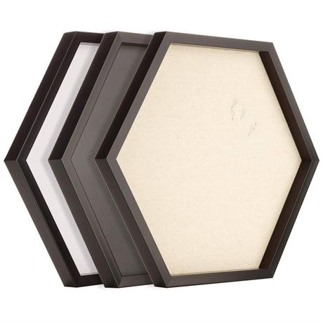 Ens. 3 pcs - mur hexagones noirs Gallery Solutions effaçable/craie/épingles