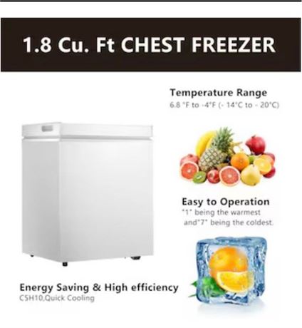 Congélateur coffre compact 1,8 pi³ avec paniers