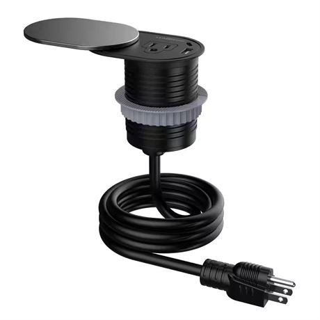 Prise encastrée grommet 1 prise + USB A/C 3.1A
