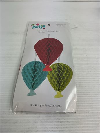Boules papier alvéolé Meijer pour fête, 3 pièces
