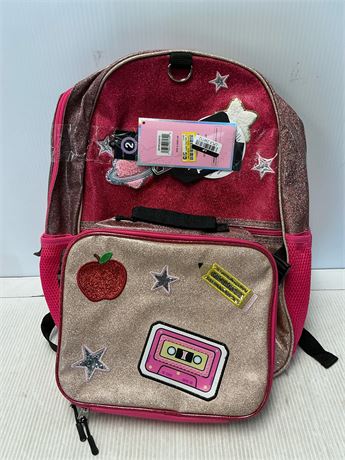 Sac à dos enfants Locker Club 16 L avec boîte à lunch - rouge/gris