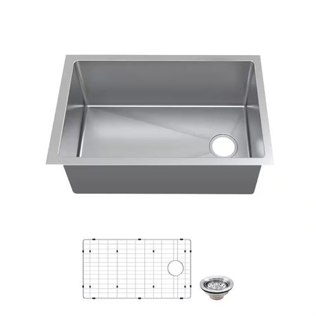 Tight Radius 31 in. Undermount Single Bowl 18 Gauge Stainless Steel Kitchen Sink