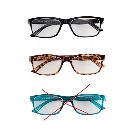 Pq 2 - lunettes de lecture +2.50 carrées Dockers hommes 52 mm