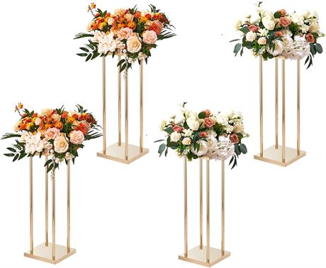 Colonnes dorées VEVOR pour fleurs mariage lot de 4 60 cm