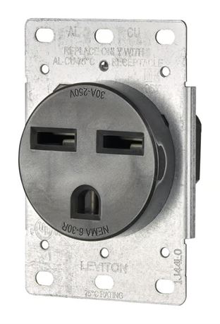 Prise Leviton 30A 250V 6-30R noire