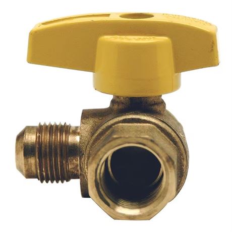 Vanne à bille gaz angle 5/8 po OD évasement (15/16-16) x 3/4 po FIP
