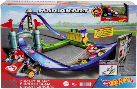 LIRE DESCRIPTION - Ens. circuit Hot Wheels Mario Kart Circuit Slam