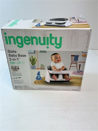 Siège rehausseur bébé Ingenuity Baby Base avec plateau (Support dorsal manquant)