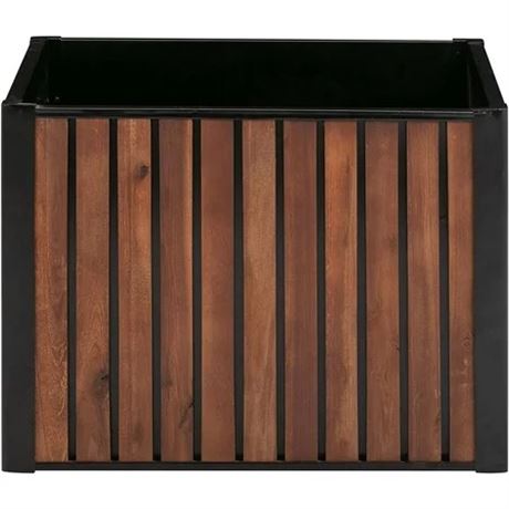 Jardinière Grapevine bois à lattes et métal carrée 17,7 po