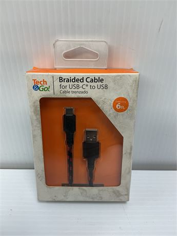 Câble tressé Type-C vers A 6 pi noir points rouges