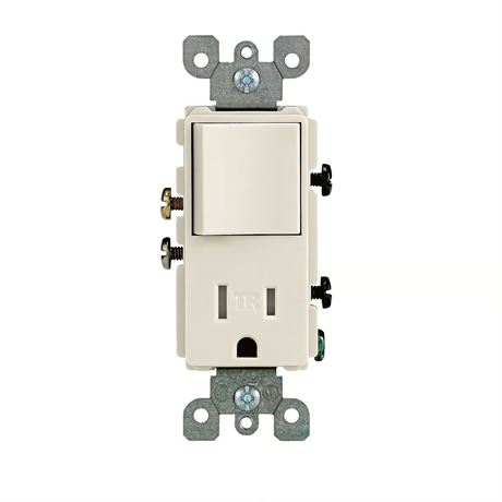 Interrupteur/prise Leviton Decora 15A amande