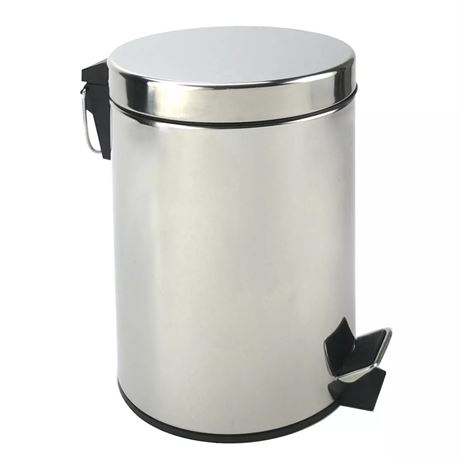 LÉGÈRE BOSSE - Poubelle à pédale Prima Bath Nevins 5 L, argent