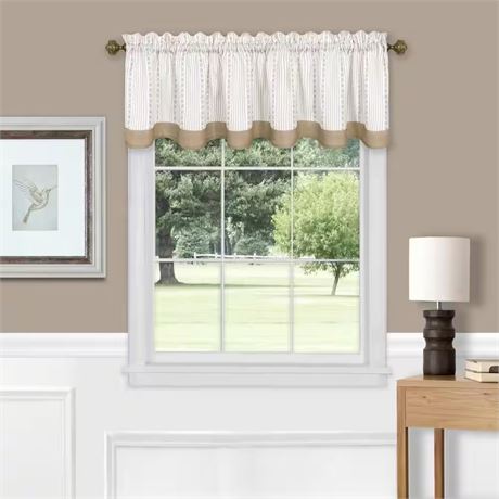 Cantonnière Westport en polyester taupe – 14 po