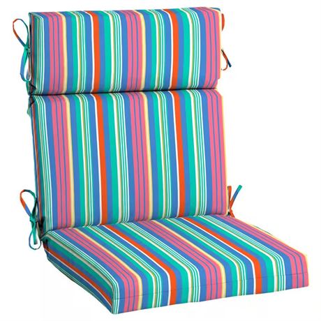 Coussin extérieur universel dossier haut 44 po Antilles rayé