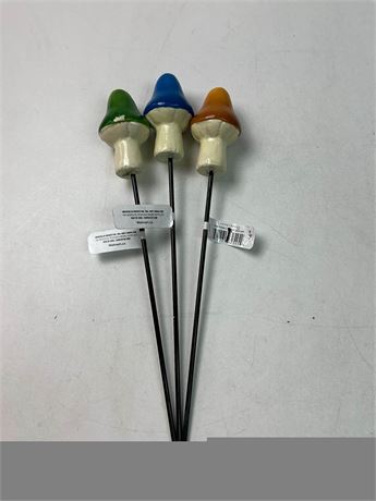 Décorations de jardin Danmu – champignons en céramique (lot de 3)